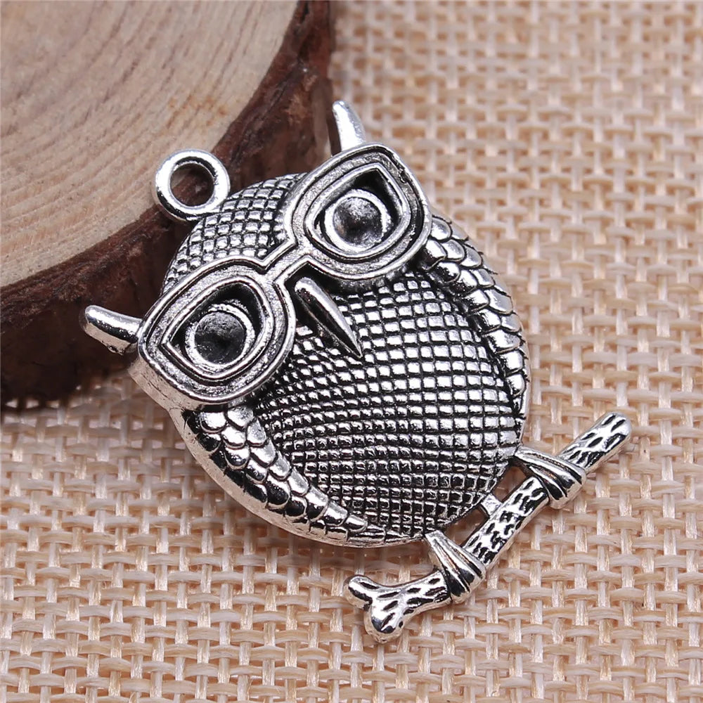 33x23mm 4.9g Multicolor Zinc Alloy Owl Cat Charm Pendant for DIY Bracelet Necklace Jewelry Making