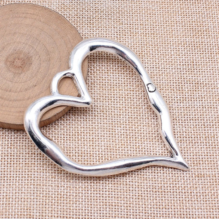 78x67mm 23.2g Multicolor vintage zinc alloy oversized Heart charm pendant for statement necklace making