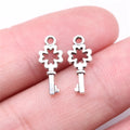 16x6mm 0.3g Antique Silver Zinc Alloy Small Key Charm Pendant for Bracelet Necklace DIY Jewelry