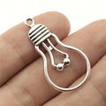 36x19mm 1.9g Antique Silver Zinc Alloy Incandescent Light Bulb Charm Pendant for DIY Jewelry