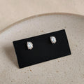 Minimalist Copper Milk Glass Crystal Stud Earrings Irregular Liquid Geometric Mini Jewelry
