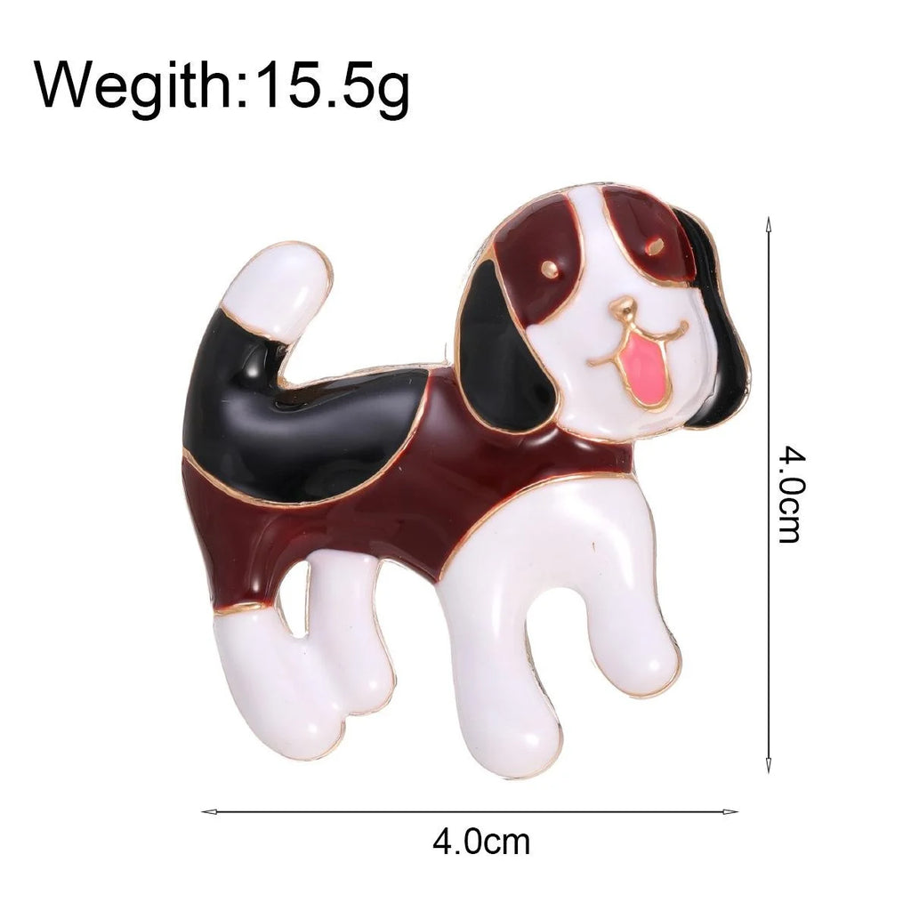 Cute Cartoon Puppy Enamel Alloy Brooch, Animal Dog Lapel Pin Corsage For Women's Suit Accessory Gift