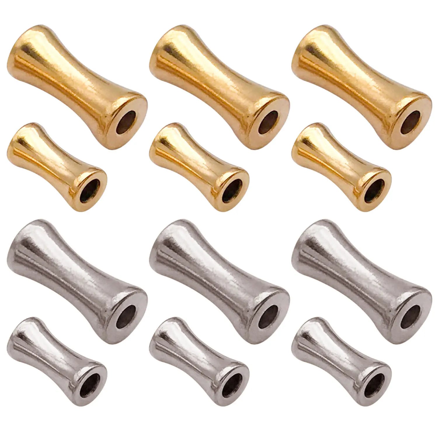 Vacuum Plated Stainless Steel Barrel Tube Spacer Beads for DIY Bracelets Necklaces