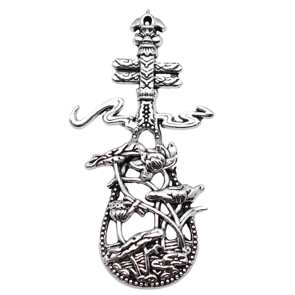 49x25mm 5.1g Antique Silver Zinc Alloy Pipa Musical Instrument Charm Pendant for DIY Jewelry Making