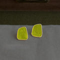 Spring Summer Fresh Sweet Geometric Irregular Drip Glaze Enamel Eco Copper Stud Earrings For Women