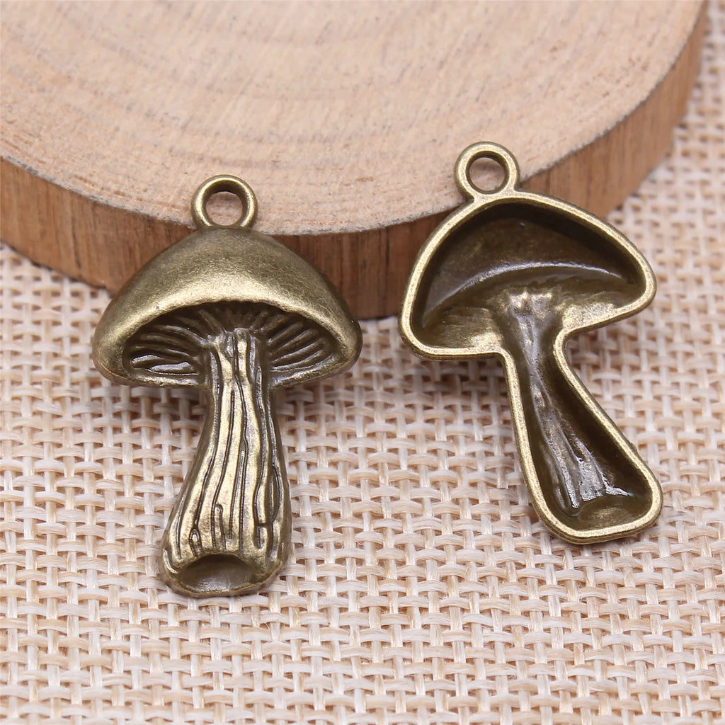 29x18mm 2.2g Multicolor Zinc Alloy Mushroom Charm Pendant for DIY Bracelet Necklace Jewelry Making