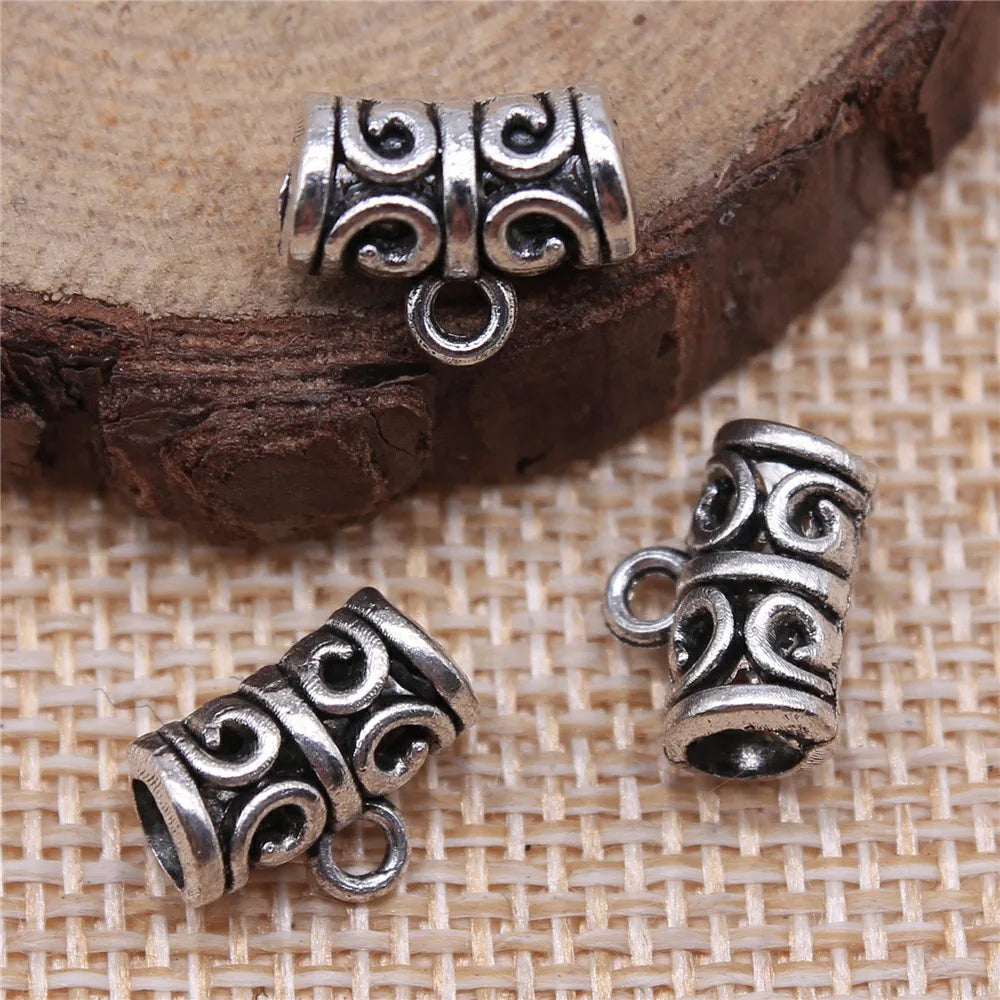12x9mm 1g Antique Silver Zinc Alloy Pendant Bails Connector Charms for DIY Jewelry Making