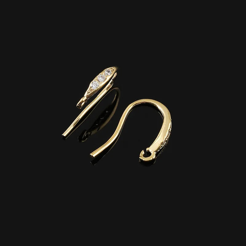 Elegant Gold Alloy Spiral Hoop Stud & Clip On No Piercing Rhinestone Ear Cuff DIY Jewelry Earrings