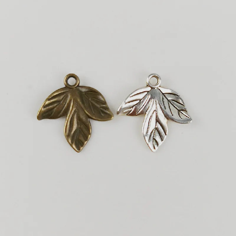 20x19MM Antique Silver Zinc Alloy Three Leaves Charm Pendant for DIY Necklace Bracelet Jewelry Making
