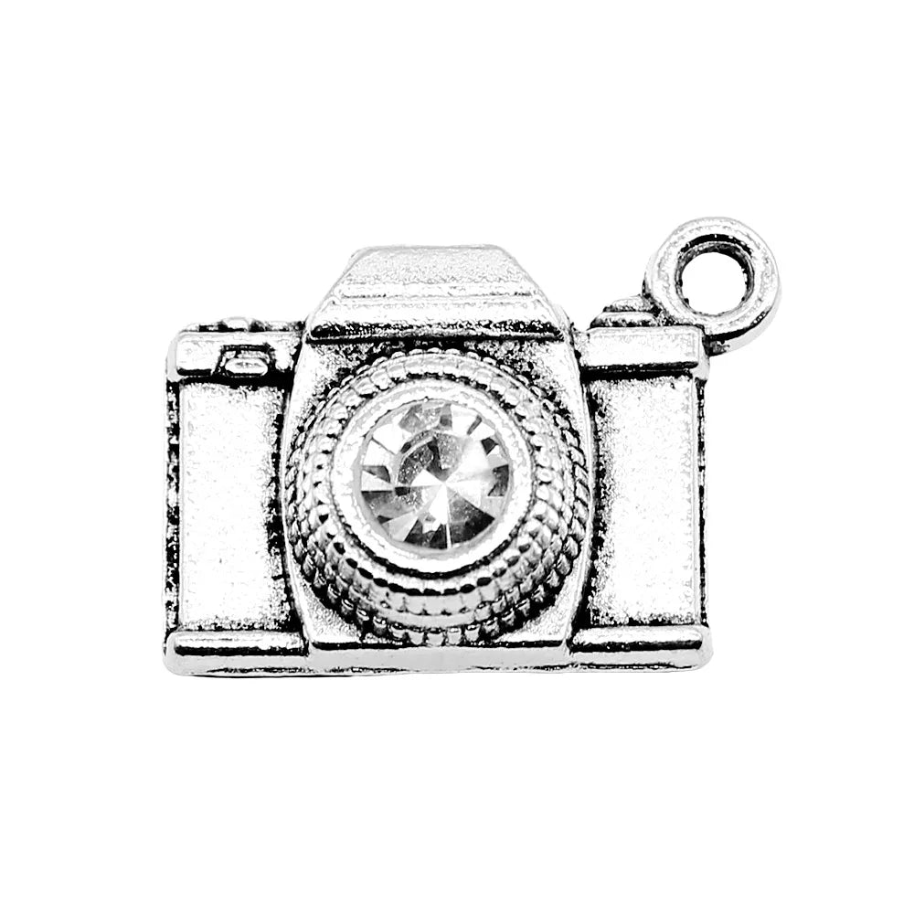 20x16mm 2.6g Antique Silver Zinc Alloy Camera Charm Pendant for DIY Bracelet Necklace Jewelry Making