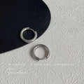 Minimalist Stainless Steel Circle Drop Earrings Smooth Silver Geometric Office Jewelry
