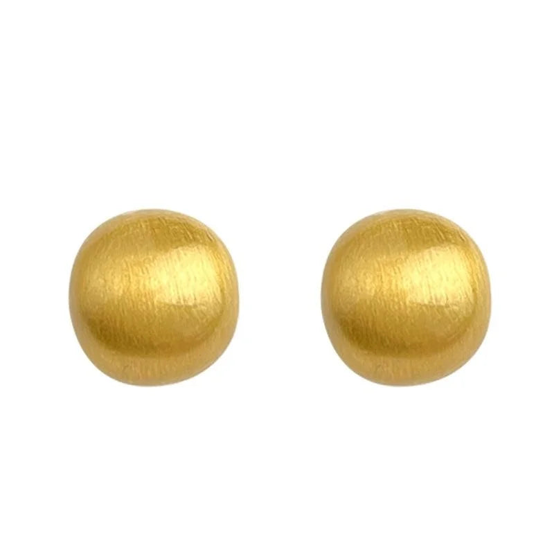 Premium Minimalist Matte Brushed Copper Half Circle Geometric Stud Earrings