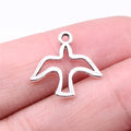 18x18mm 0.56g Antique Silver Zinc Alloy Hollow Peace Dove Charm Pendant for DIY Jewelry Making