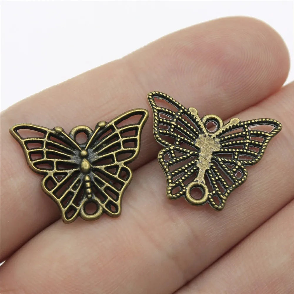 22x17mm 1g Multi Color Zinc Alloy Butterfly Connector Charm for DIY Bracelet Jewelry Making