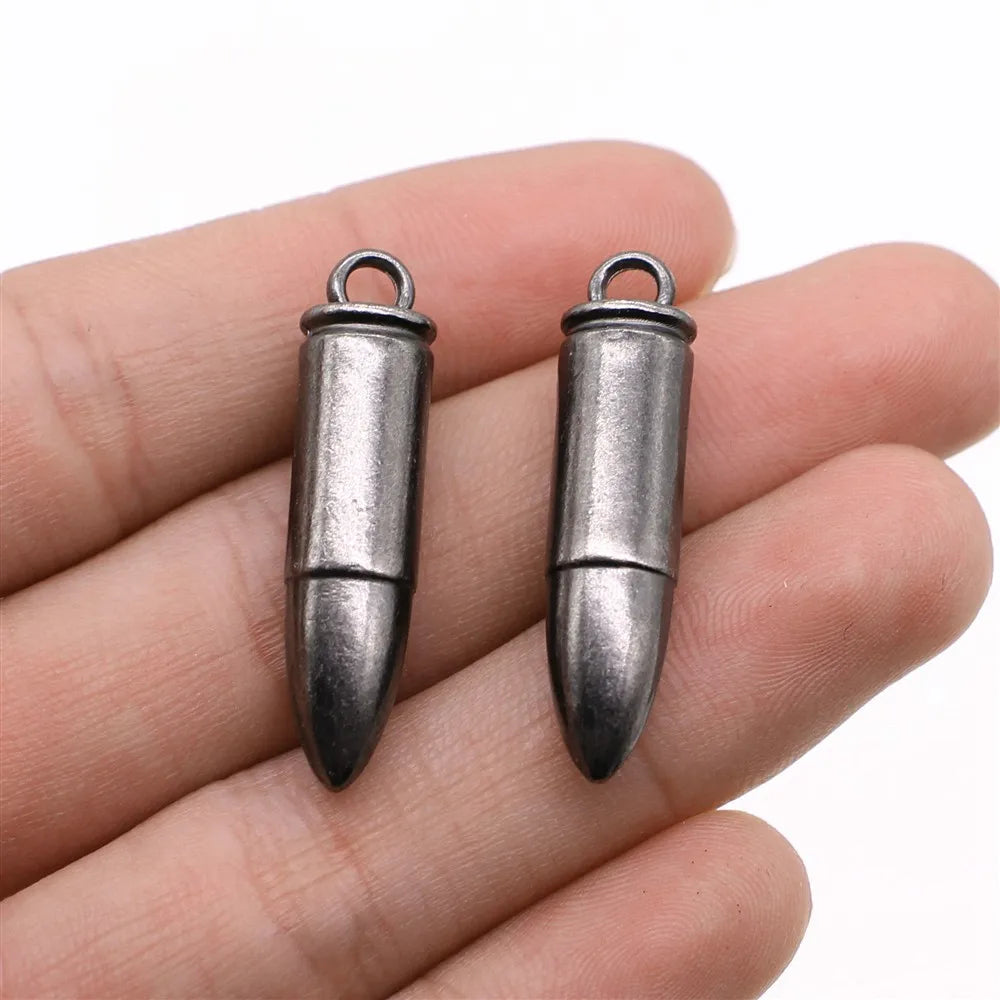 35x8mm 8.3g Multicolor Zinc Alloy 3D Bullet Charm Pendant for DIY Bracelet Necklace Jewelry Making