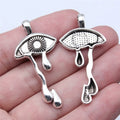 24x37mm 3.8g Antique Silver Zinc Alloy Crying Eye Charm Pendant for DIY Necklace Jewelry Making