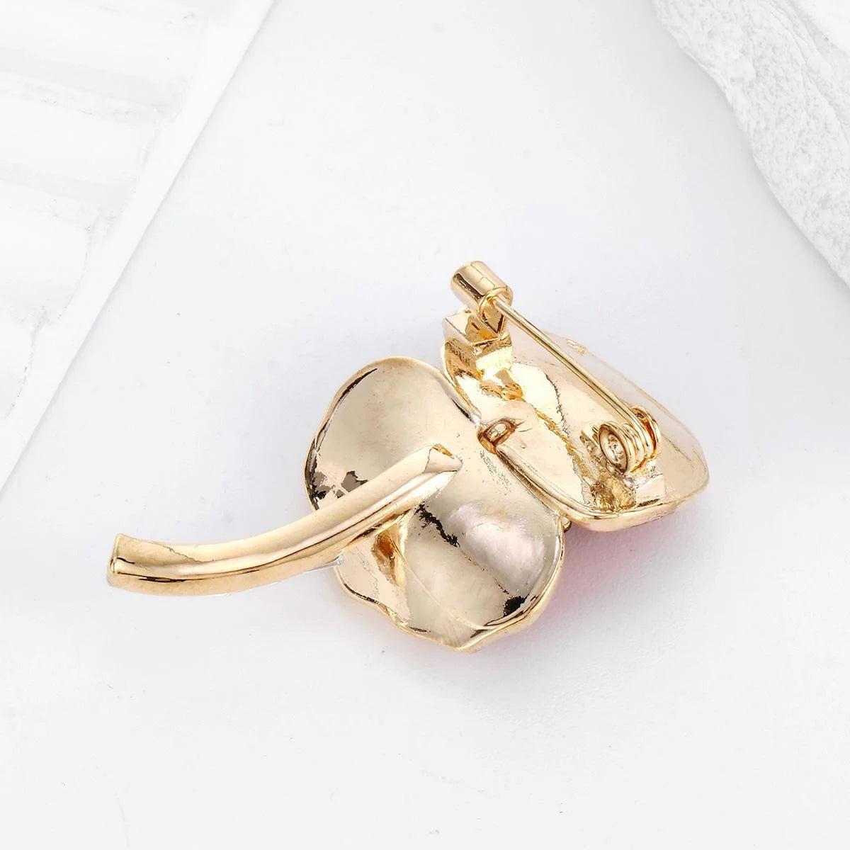 Elegant Red Enamel Poppy Flower Brooch With Rhinestone Center, Women's Alloy Lapel Pin Suit Corsage Gift