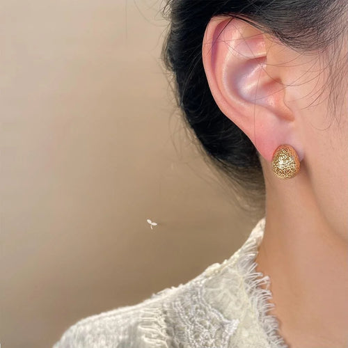 14K Gold Plated Copper Teardrop Drop Earrings, Matte Minimalist Jewelry