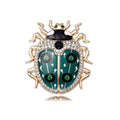 Cute Enamel Ladybug Brooch With Rhinestone Wings, Gold Tone Alloy Insect Lapel Pin Corsage Gift