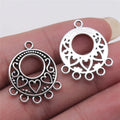 20x24mm 2g Multicolor Zinc Alloy Heart Earring Connector Charms for DIY Earrings Jewelry Making
