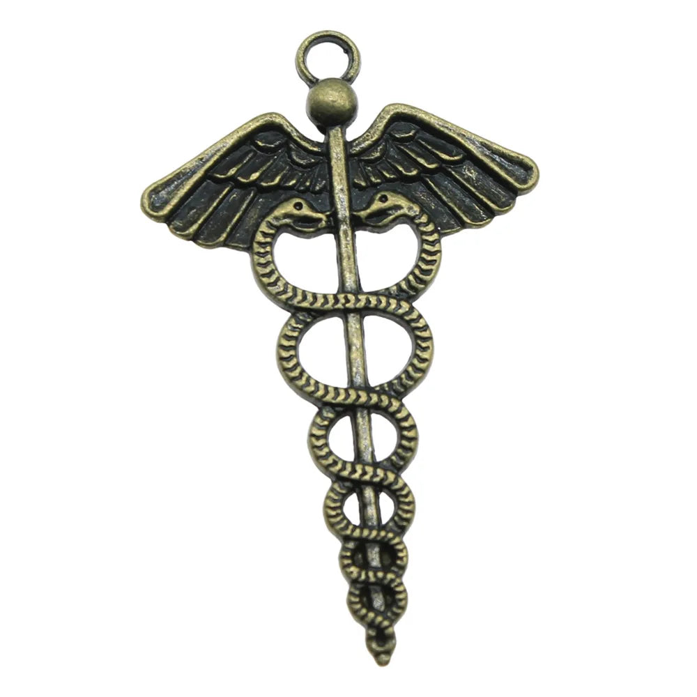 49x30mm 5.27g Multicolor Zinc Alloy Cane Medical Symbol Charm Pendant for DIY Jewelry Making