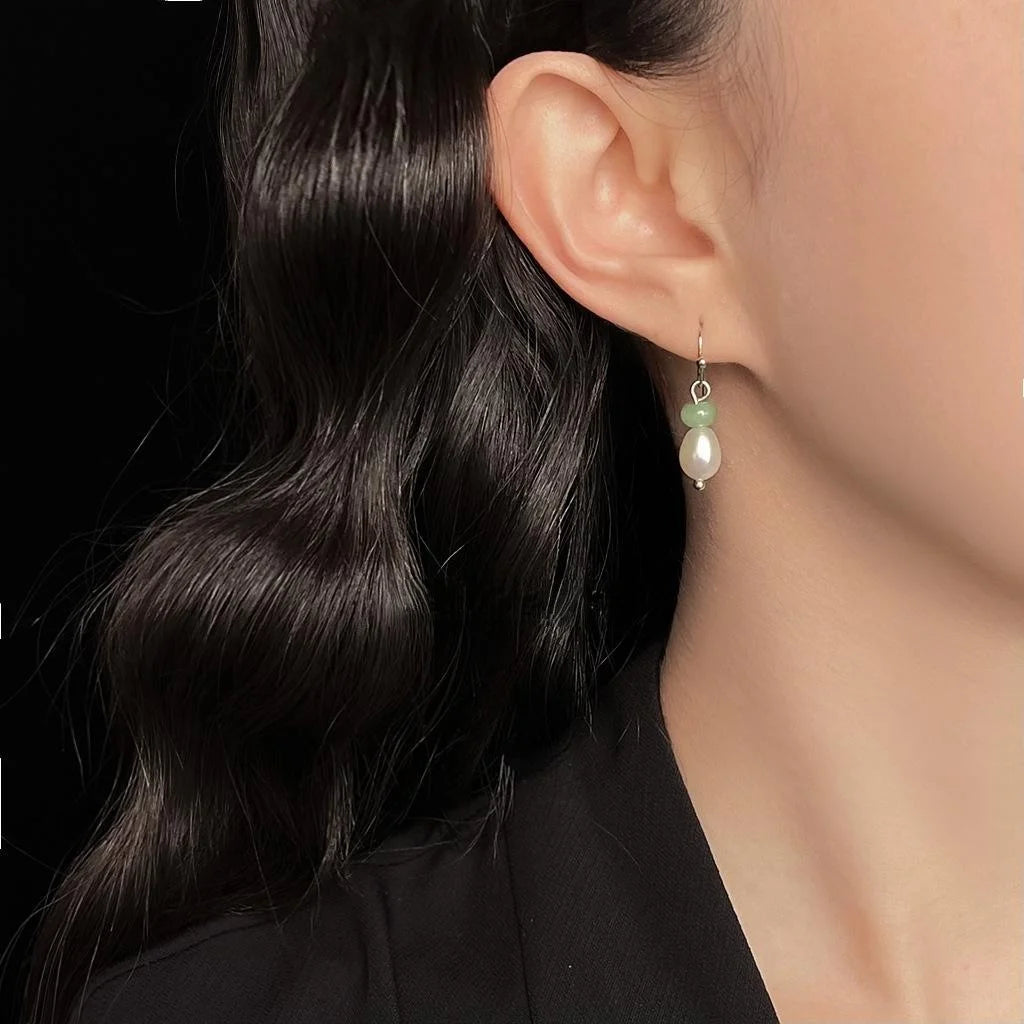 Natural Freshwater Pearl Teardrop Drop Earrings Handmade Vintage Palace Style Jewelry