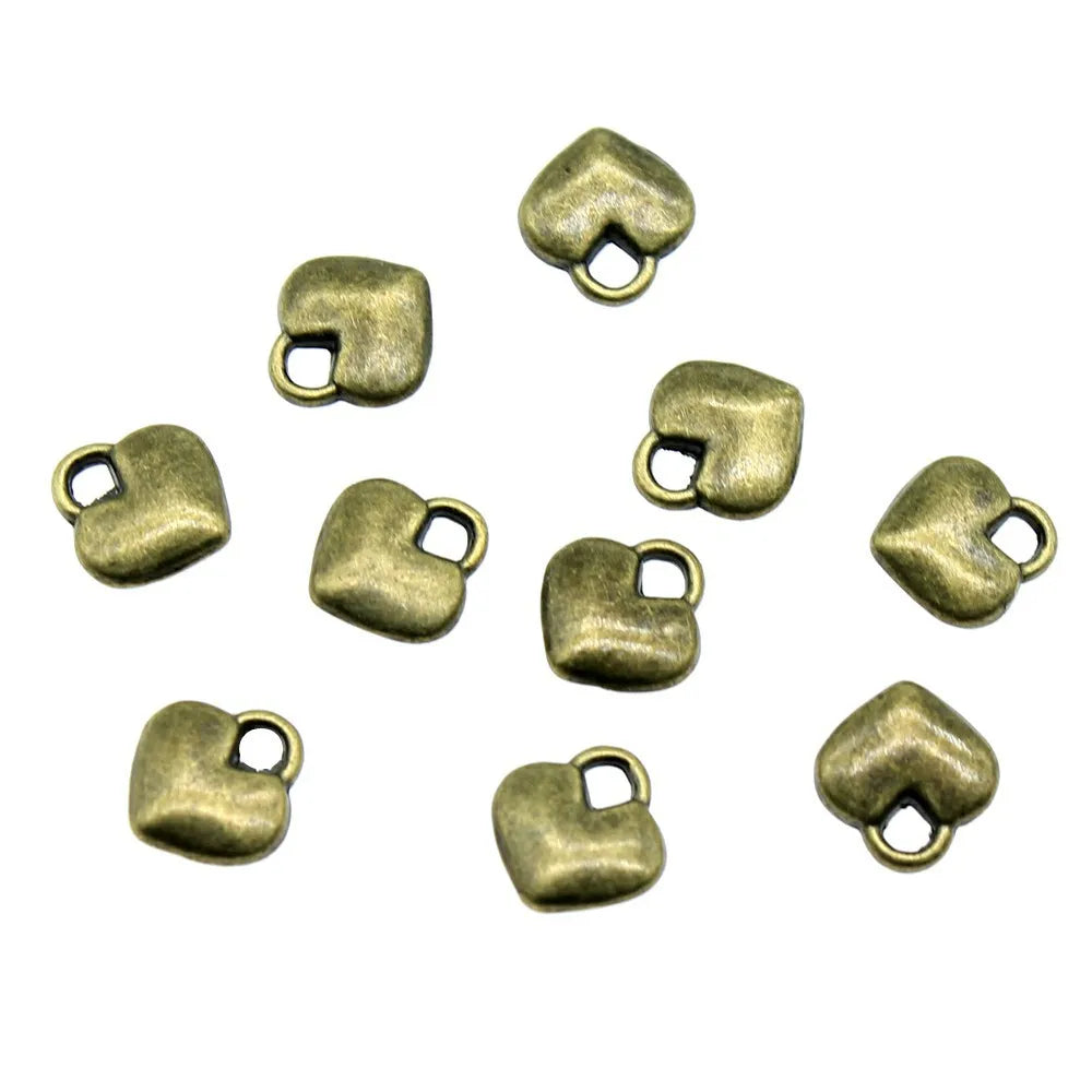 8x7mm 0.4g Multicolor Zinc Alloy Small Heart Charm Pendant for DIY Bracelet Necklace Jewelry Making
