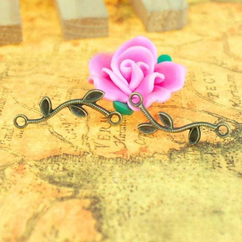 26x10MM Zinc Alloy Leaf Charm Pendant for DIY Necklace Bracelet Jewelry Making