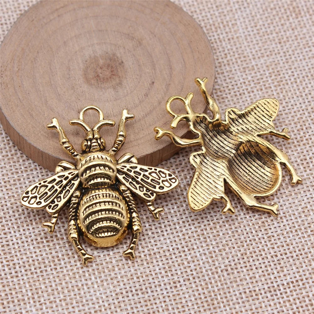 45x45mm 7.8g Multicolor Zinc Alloy Bee Charm Pendant for DIY Necklace Bracelet Jewelry Making