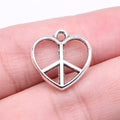 17x17mm 1.09g Antique silver zinc alloy Heart Peace Sign connector charm for DIY jewelry making