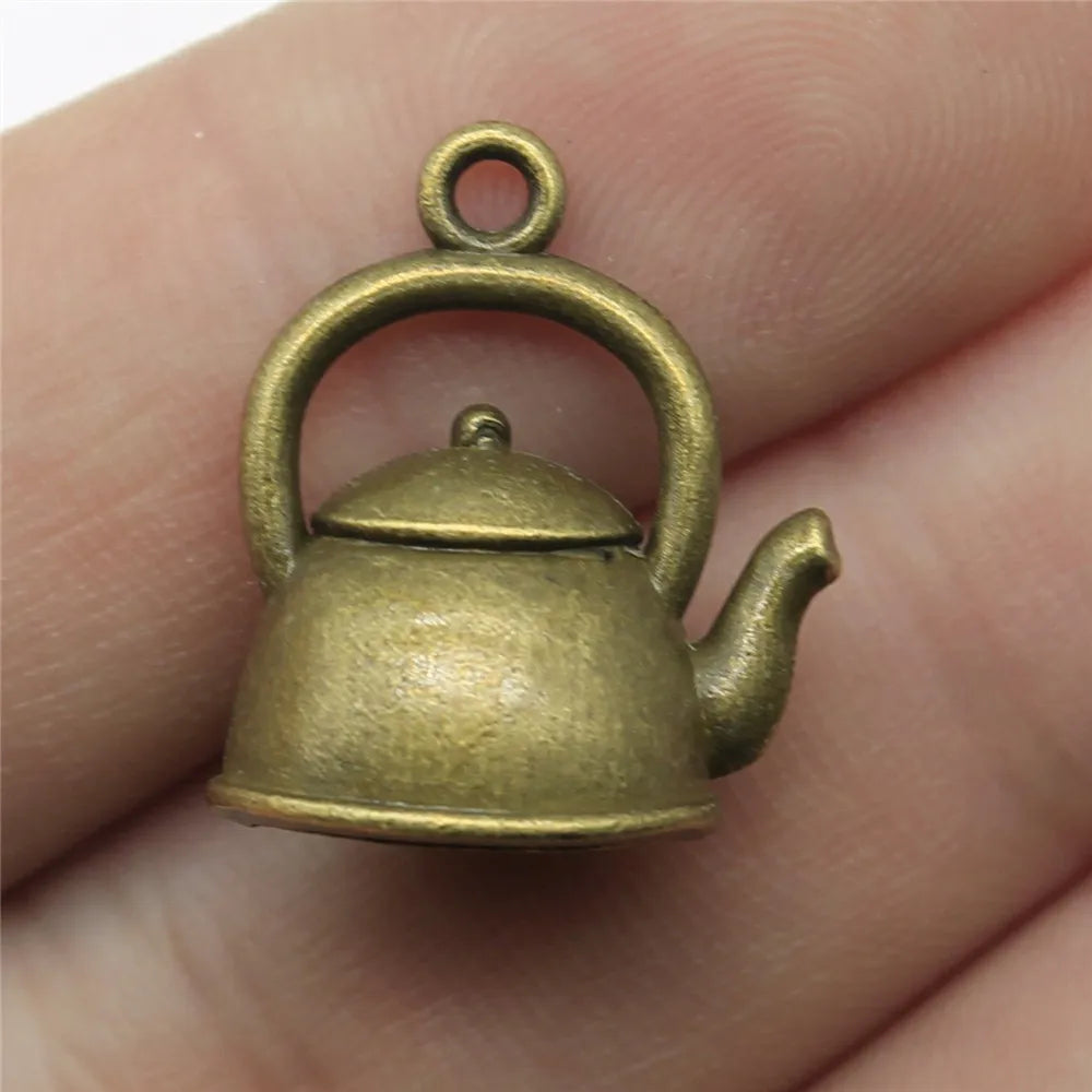 20x17x10mm 2.8g Multicolor Zinc Alloy Kettle Charm Pendant for Miniature Scene DIY Jewelry Making
