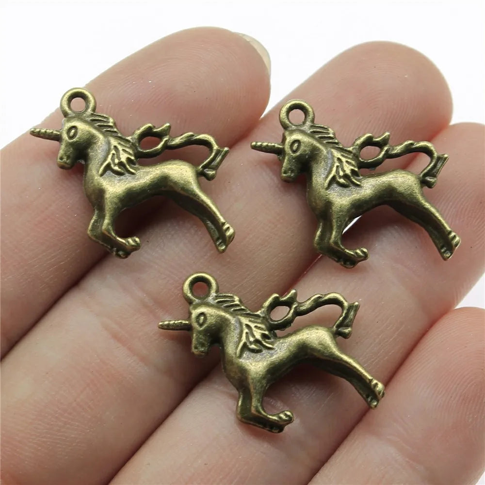 24x21mm 3.1g Zinc Alloy Unicorn Charm Pendant for DIY Necklace Bracelet Earring Jewelry Making