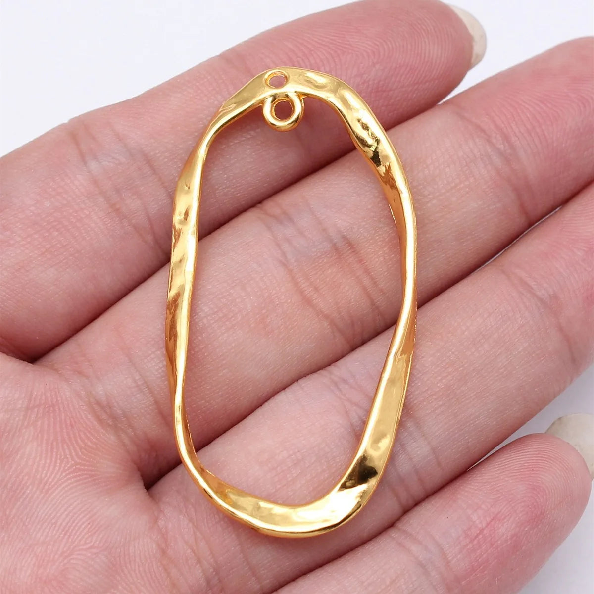 49x26mm 3g Multicolor Zinc Alloy Twisted Oval Ring Connector Charm for DIY Earring Jewelry Making