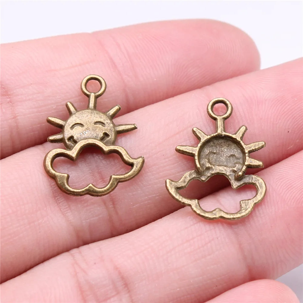 20x17mm 0.8g Multicolor Zinc Alloy Sun Cloud Charm Pendant for DIY Necklace Bracelet Jewelry Making