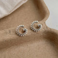 Vintage Letter G Pearl Stud Earrings Eco-Friendly Copper Versatile Fashion Jewelry