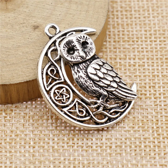26x33mm 4.9g Multicolor Zinc Alloy Viking Owl Cat Charm Pendant for DIY Necklace Bracelet Jewelry Making