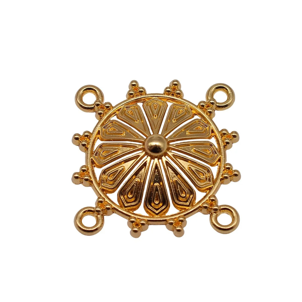 26x26mm 2.8g Multicolor Zinc Alloy Four-Hole Connector Charm for Body Chain Waist Chain Jewelry