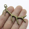 67x34mm 7.5g Multicolor Zinc Alloy Deer Antler Charm Pendant for DIY Necklace Bracelet Making
