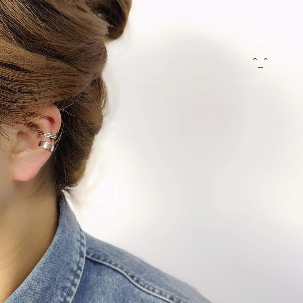 2025 Trendy Copper Geometric Hoop Drop Earrings No Piercing Ear Cuffs Sweet Cool Minimalist Style