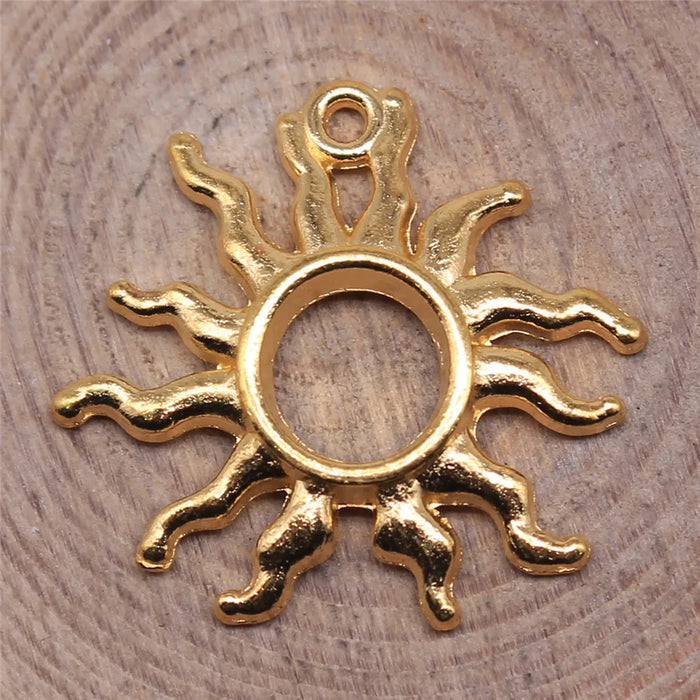 25x24mm 3g Multicolor Zinc Alloy Sun Charm Pendant for DIY Necklace Bracelet Jewelry Making