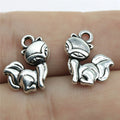 15x14mm 1g Antique Silver Zinc Alloy Small Fox Charm Pendant for DIY Bracelet Necklace Jewelry Making