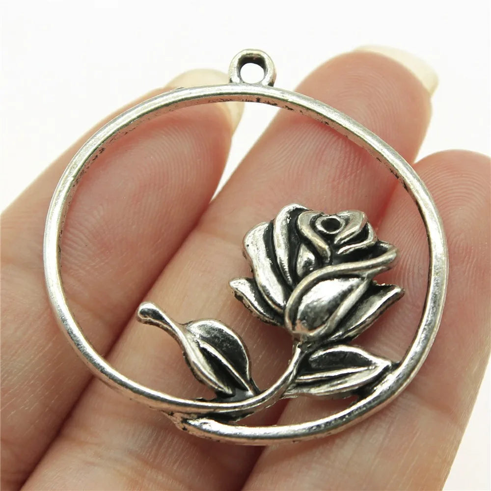 36x33mm 3.6g Multicolor Zinc Alloy Flower Charm Pendant for DIY Bracelet and Necklace Making