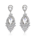 Luxury Rhinestone Crystal Teardrop Chandelier Earrings, Vintage Tassel Dangle Jewelry For Wedding Party Gift