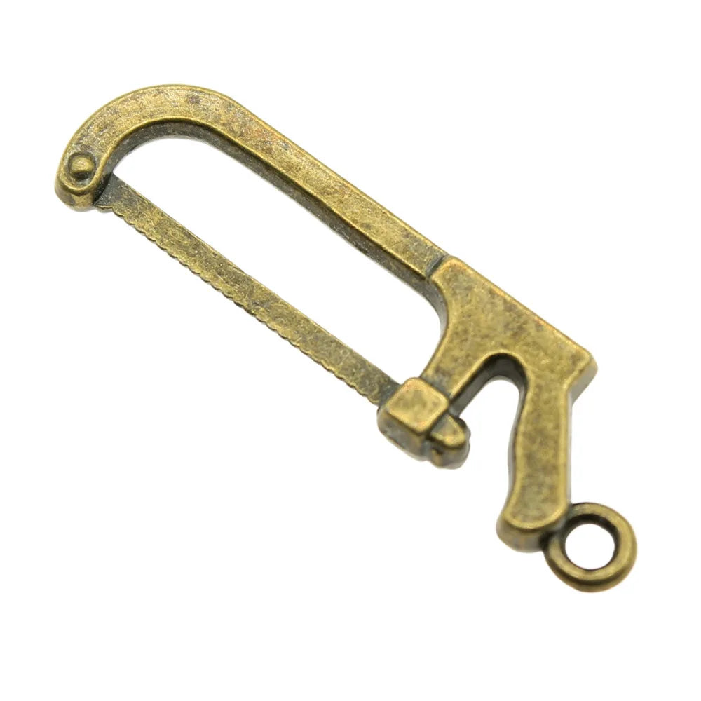 30x9mm 1.6g Multicolor Zinc Alloy Saw Charm Pendant for DIY Tool Theme Jewelry Accessories