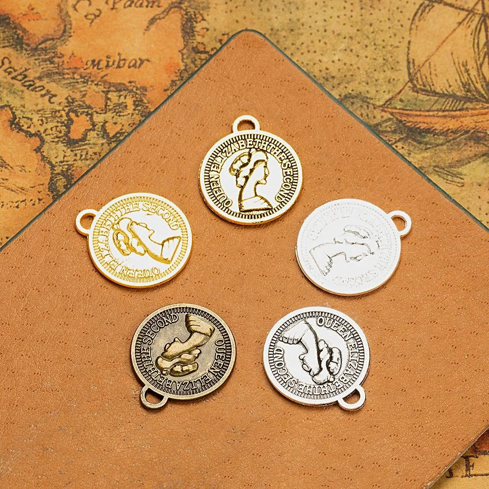17MM Zinc Alloy Double Sided Charm Pendant for DIY Necklace Bracelet Jewelry Making