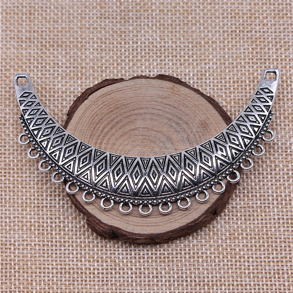 86x50mm 11g Multicolor Zinc Alloy Large Ornate Necklace Connector Charm for DIY Jewelry Making