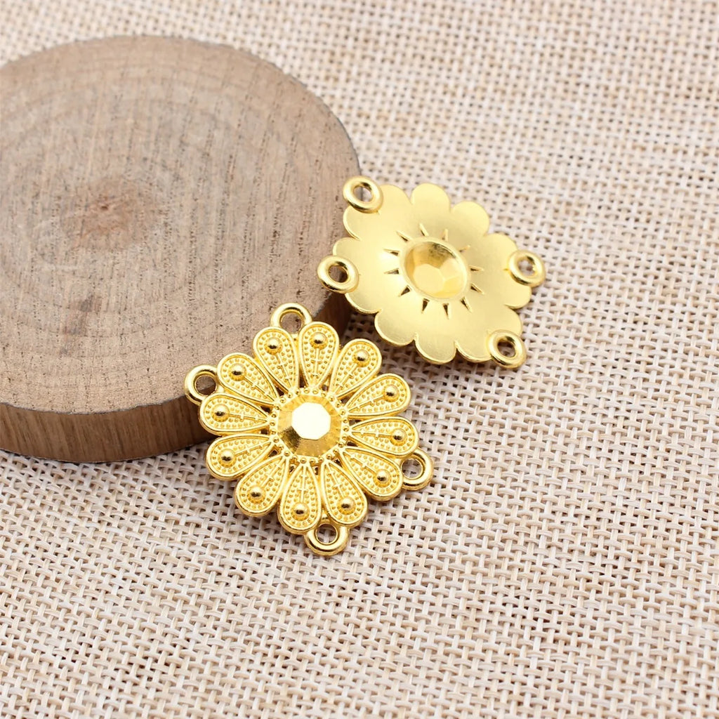 28x26mm 2.9g Multicolor Zinc Alloy Four-Hole Connector Charm for Body Chain Waist Chain Making