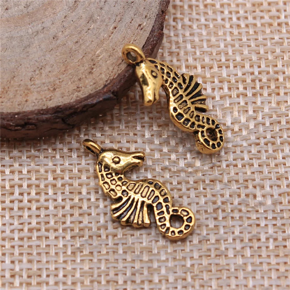 23x11mm 1.3g Antique Silver Zinc Alloy Seahorse Charm Pendant for DIY Necklace Bracelet Jewelry Making