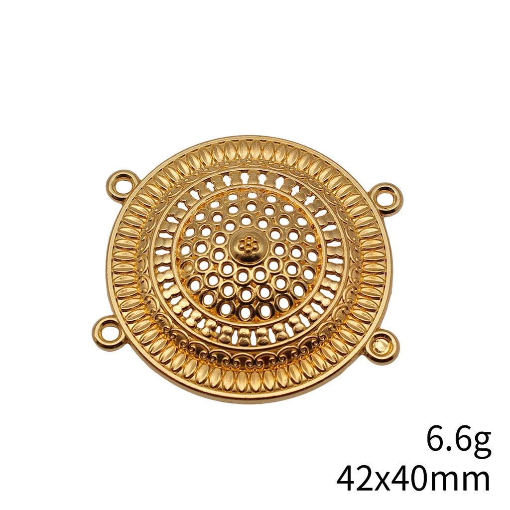 42x40mm 6.6g Multicolor Zinc Alloy Four Hole Body Chain Connector Charm for Waist Chain Headpiece
