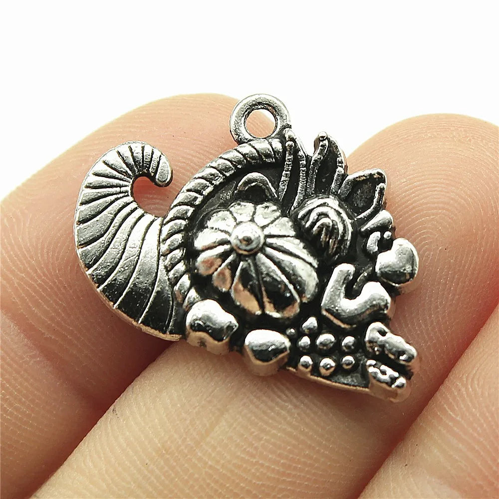 28x20mm 2.7g Antique Silver Zinc Alloy Treasure Bowl Charm Pendant for DIY Jewelry Making